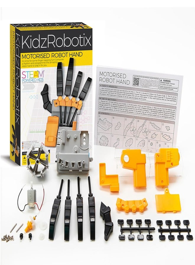4M: KidzRobotix - يد روبوتية آلية - مجموعة أدوات علمية للبناء الذاتي، أسطوانة قابلة للبرمجة، أصابع تعمل بالرافعة، نظام تروس دقيق، لعبة تعليمية في مجالات العلوم والتكنولوجيا والهندسة والرياضيات، للأطفال من عمر 8 سنوات فما فوق - Image 4